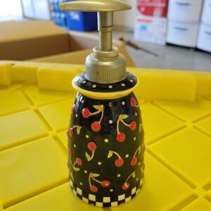 Mary Engelbreit Black Check Cherry Soap Dispenser 2000